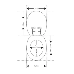 Abattant WC 18 pouces imitation Bois Marron