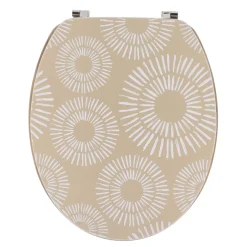 Abattant WC 18 pouces MDF Ethnic Spirals Beige