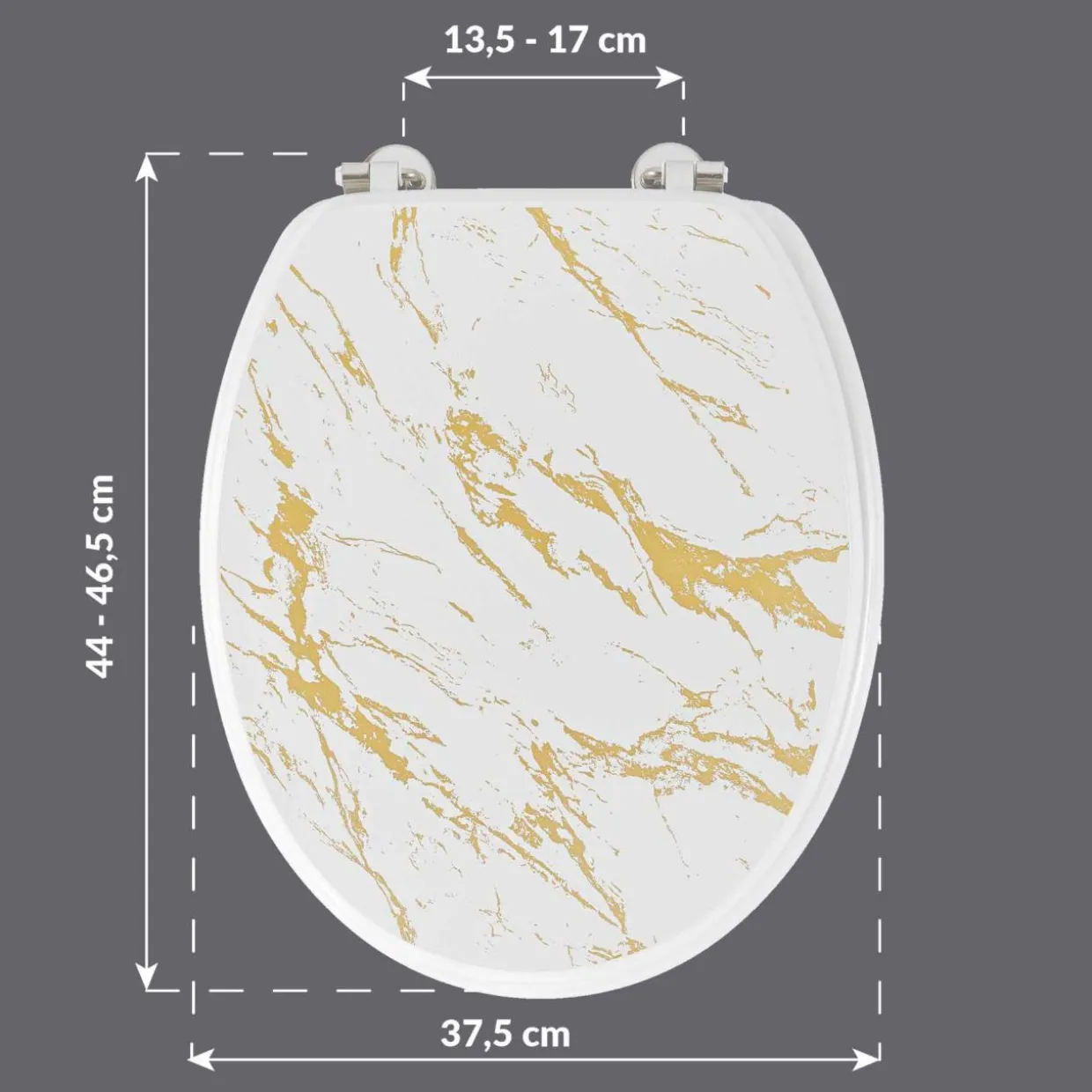 Abattant WC 18 pouces MDF effet marbre Aquamarbre Blanc