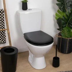 Abattant WC 18 pouces MDF Façon Bois Scandi Noir