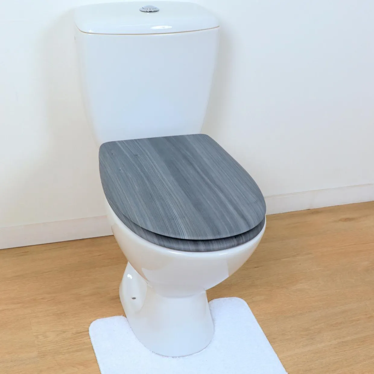 Abattant WC 18 pouces MDF Façon Lambris Gris