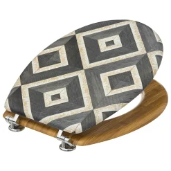 Abattant WC bois (36 x 42,5 cm) Canvas Gris