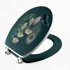 Abattant WC bois (37 x 46 cm) Ginkoblue Bleu