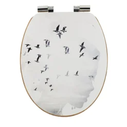 Abattant WC frein de chute 18 pouces MDF Envole Blanc