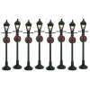 Accessoire Lemax (H10 cm) Lot de 8 Réverbères lumineux à piles