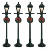 Accessoire Lemax (H10 cm) Lot de 4 réverbères lumineux à piles