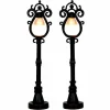 Accessoire Lemax (H10 cm) Lot de 2 lampadaires Parisien à piles