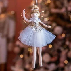 Ange de Noël à suspendre (H20 cm) Danseuse ballerine Dorée