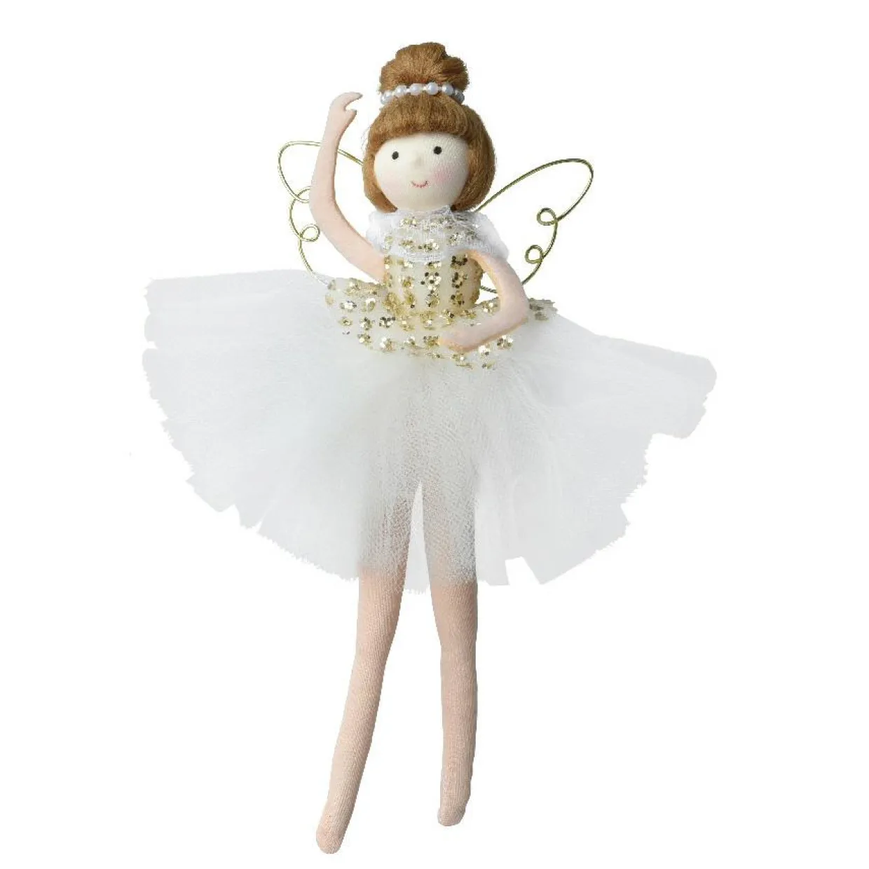 Ange de Noël à suspendre (H20 cm) Danseuse ballerine Dorée
