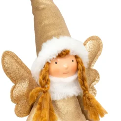 Ange de Noël lumineux à piles (H48 cm) Fée clair de lune Dorée