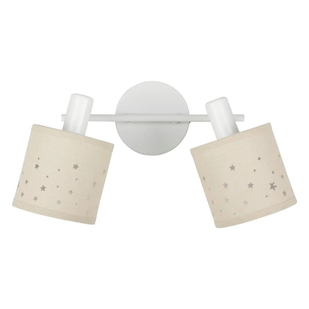 Applique murale 2 abat-jour orientables métal et lin (30 x 17 cm) Estrella Beige
