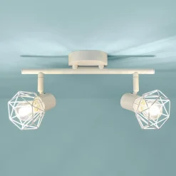 Applique murale 2 abat-jour orientables métal (30 x 16 cm) Diamond Blanche