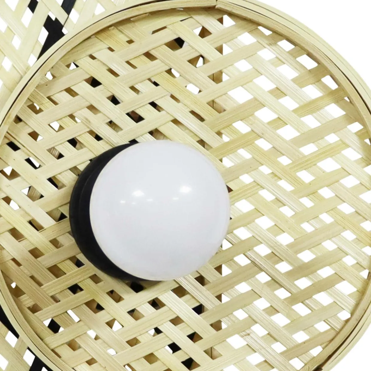 Applique murale en bambou (H50 cm) Ravina Noir et naturel