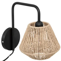 Applique murale en corde (H25 cm) Jily Noir et beige