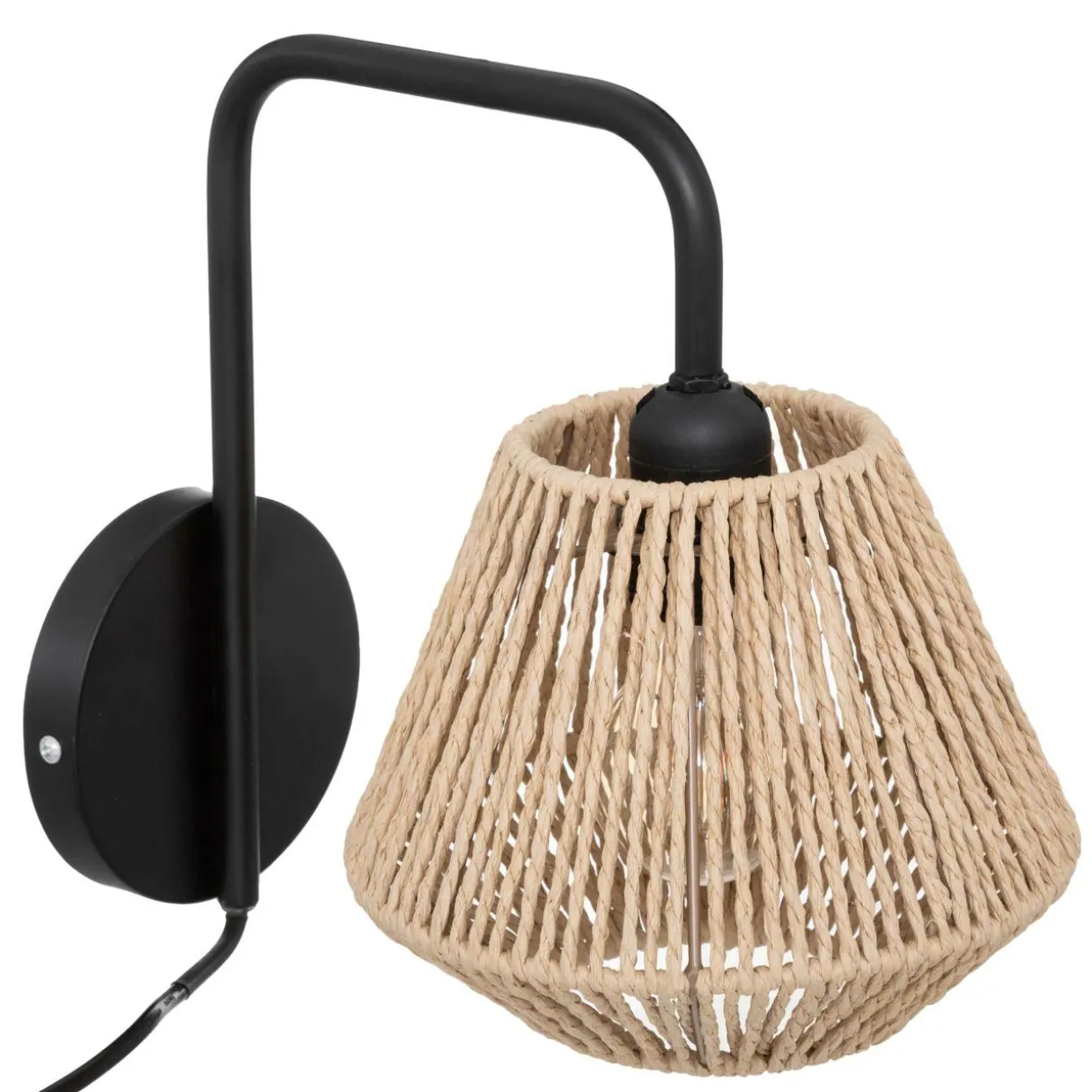 Applique murale en corde (H25 cm) Jily Noir et beige