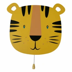 Applique murale enfant bois (25 x 24 cm) Tigre Orange