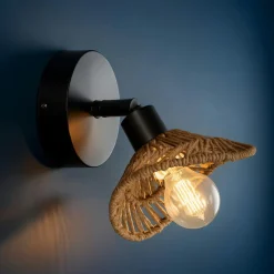 Applique murale papier et métal (H17 cm) Riva Naturel