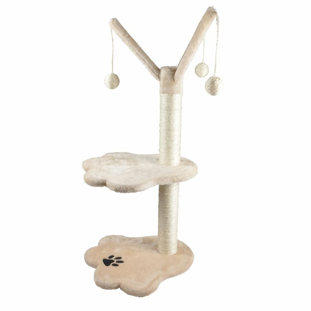 Arbre à chat avec jouet Ecru