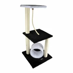 Arbre à chat avec jouet et tunnel Noir