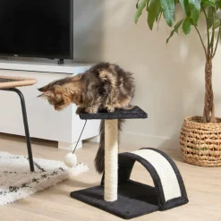 Arbre à chat avec jouet et tunnel Anthracite