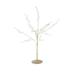 Arbre de Noël à poser (H40 cm) Perles nacrées et paillettes Or