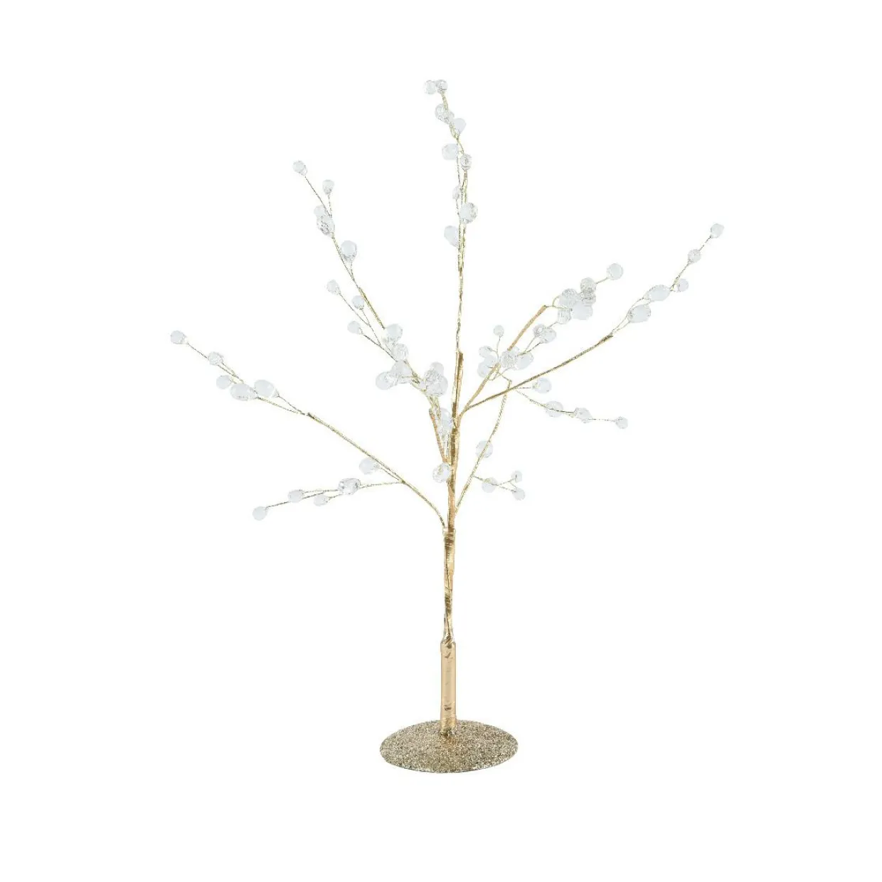 Arbre de Noël à poser (H40 cm) Perles nacrées et paillettes Or