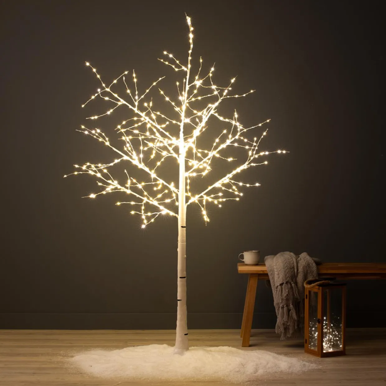 Arbre lumineux 600 LED (H180 cm) Bouleau Lucidum Blanc chaud