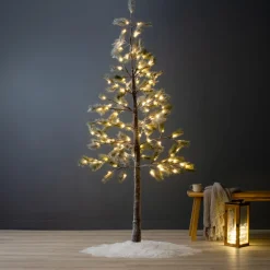 Arbre lumineux 96 LED (H180 cm) Pin Clarius enneigé Blanc chaud