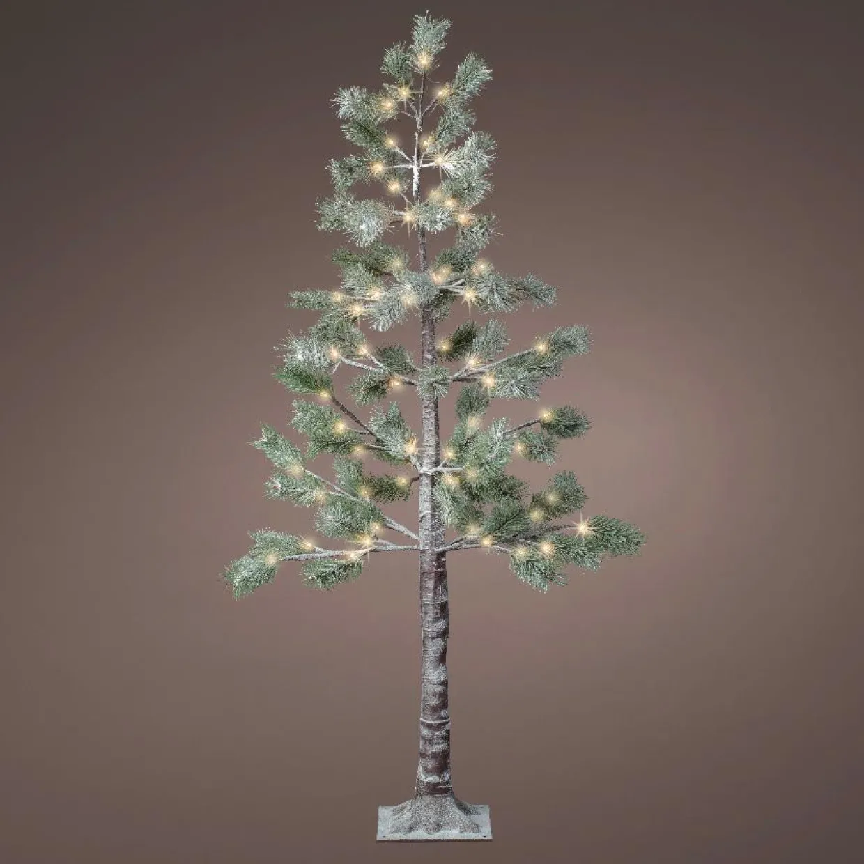 Arbre lumineux 72 LED (H150 cm) Sapin Alpin Vert enneigé et blanc chaud