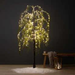 Arbre lumineux 600 LED (H180 cm) Bouleau enneigé Blanc chaud