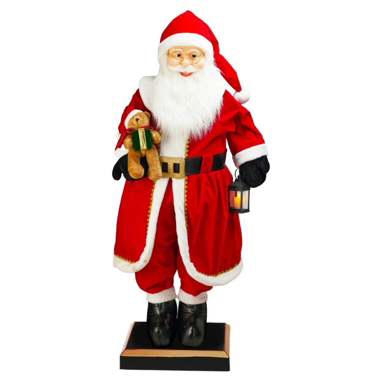 Automate Géant musical et lumineux (H200 cm) Papa Noël et ourson
