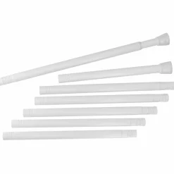 Barre de rideau de douche autobloquante (de 105 à 250 cm) Blanc