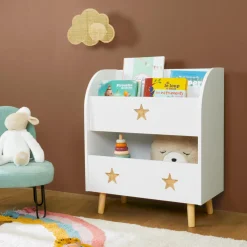 Bibliothèque enfant bois (H72 cm) Stars Blanche