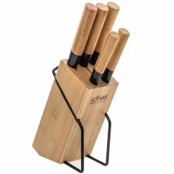 Bloc de 5 couteaux bambou Naturel