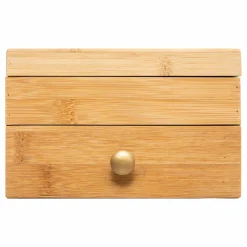 Boite à bijoux en bambou et velours (15 x 15 cm) Loa