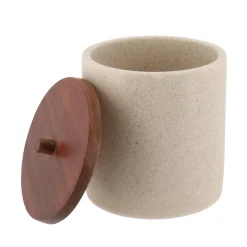 Boite à coton bois Acacia Naturel