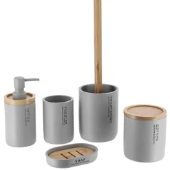 Boite à coton Purebamboo Gris clair