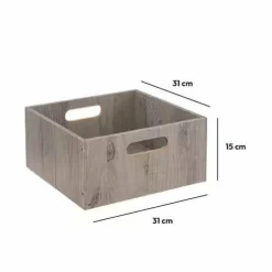 Boite de rangement (31 x 31 x 15 cm) Mano Grise