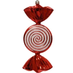 Bonbon à suspendre (H18 cm) Hélice Rouge pailleté