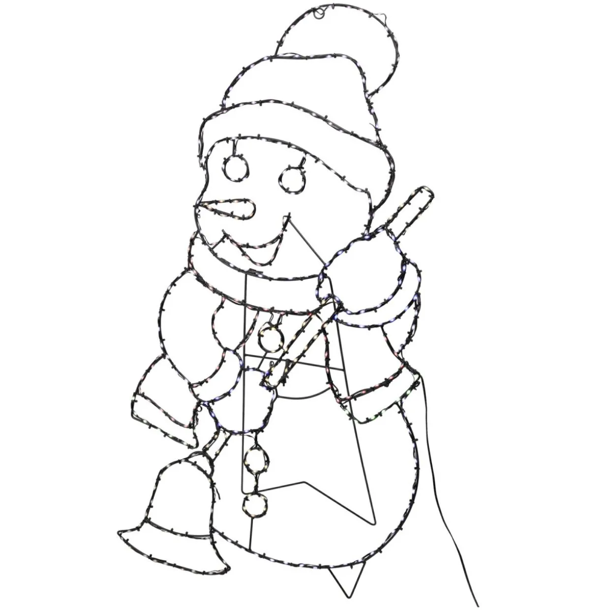 Bonhomme de neige 326 LED (H90 cm) Néon effet flash Multicolore