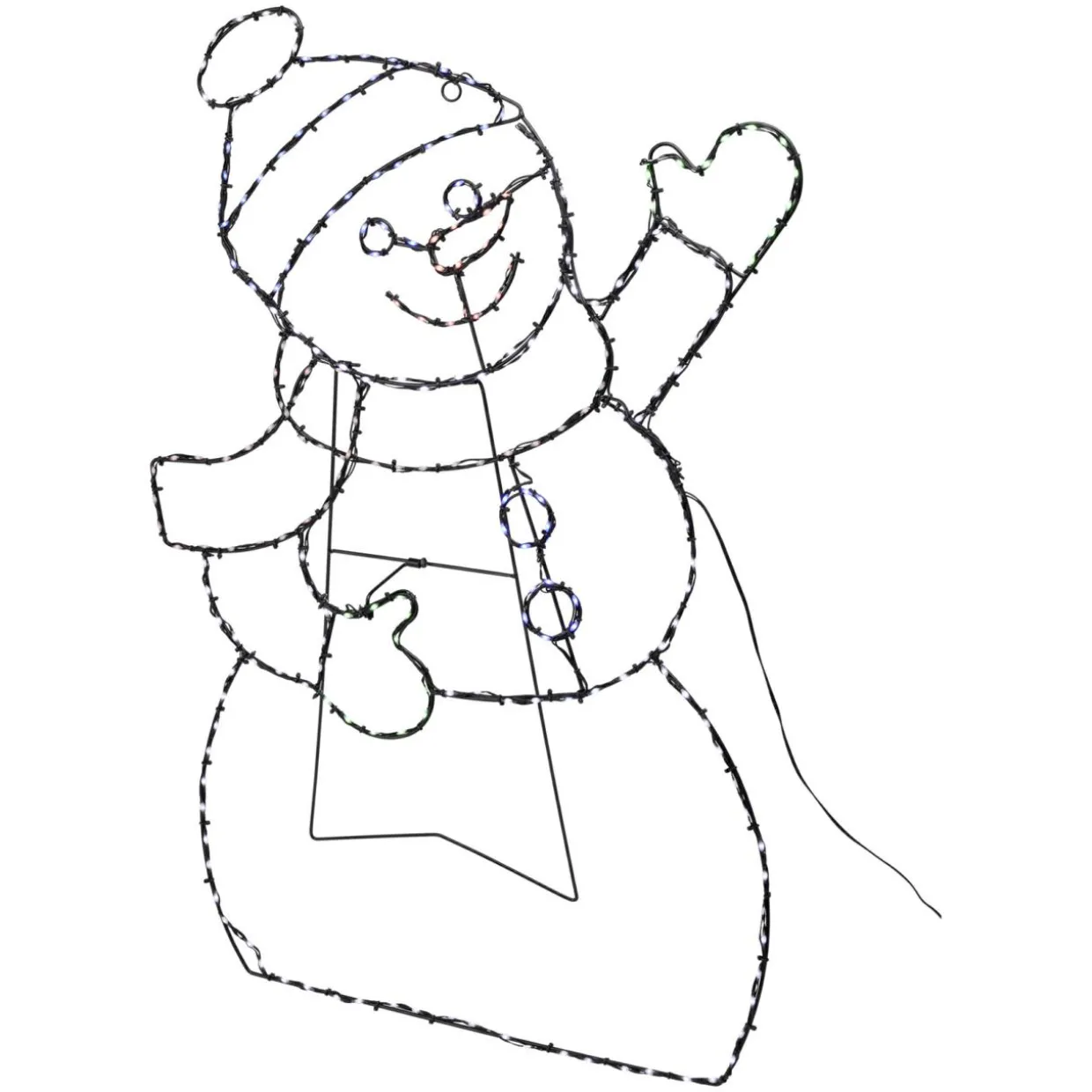 Bonhomme de neige 246 LED (H79 cm) Néon effet flash Multicolore