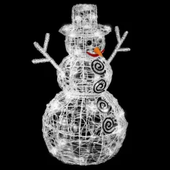 Bonhomme de neige lumineux 96 LED (H60 cm) Edmond Blanc froid