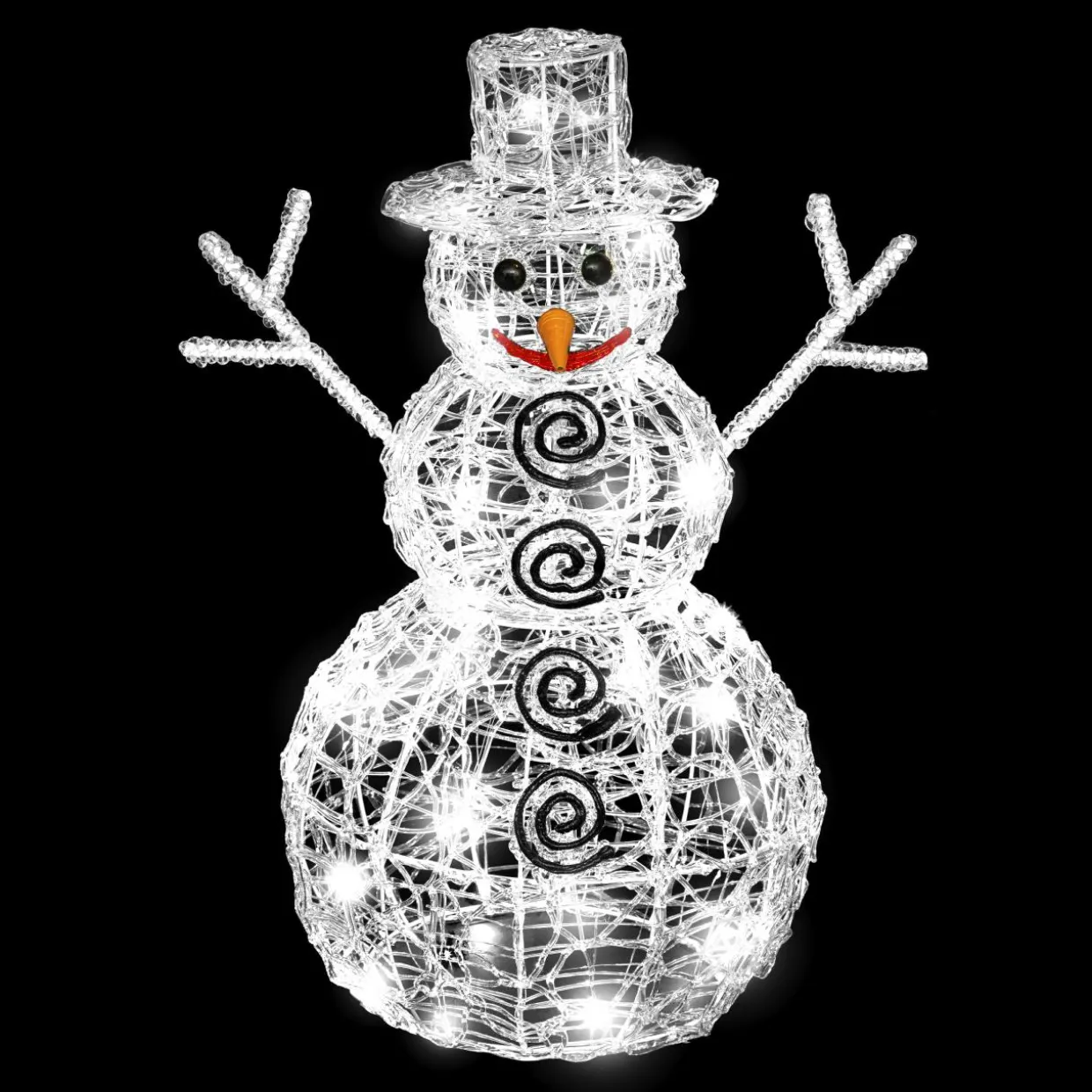 Bonhomme de neige lumineux 96 LED (H60 cm) Edmond Blanc froid