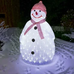 Bonhomme de neige lumineux 160 LED (H80 cm) Topek Blanc froid