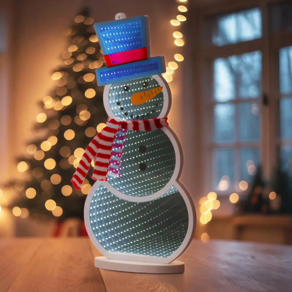 Bonhomme de neige lumineux 137 LED (H40 cm) Infinity Multicolore