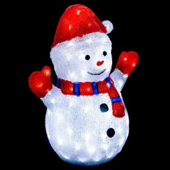 Bonhomme de neige solaire 90 LED (H48 cm) Frosty Blanc chaud