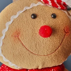 Bonhomme pain d'épices debout (H57 cm) Camille écharpe Rouge