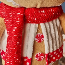 Bonhomme pain d'épices debout (H57 cm) Camille écharpe Rouge