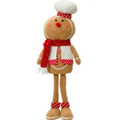 Bonhomme pain d'épices debout (H57 cm) Camille écharpe Rouge