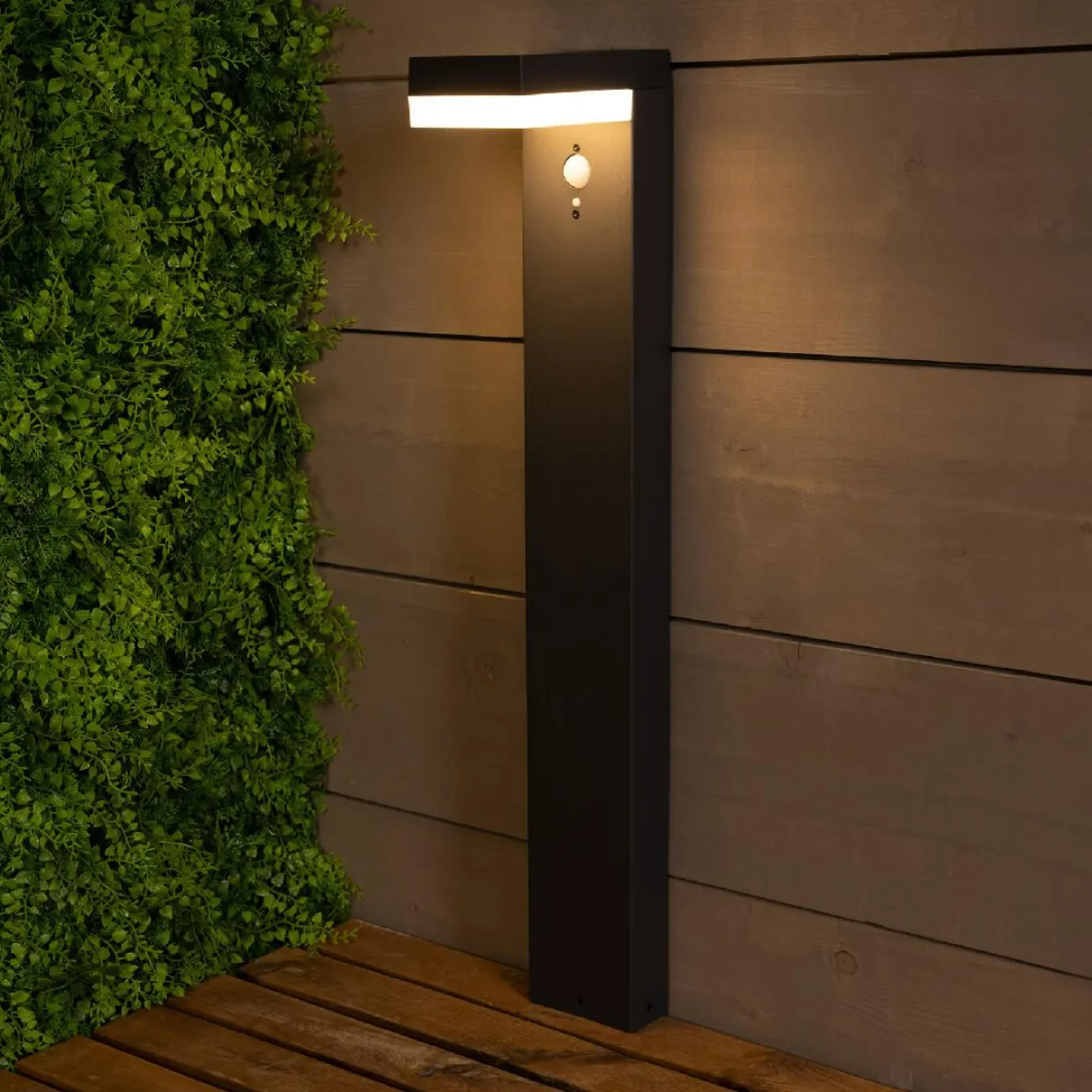 Borne de jardin solaire 600 lumens (H70 cm) Elite Gris anthracite